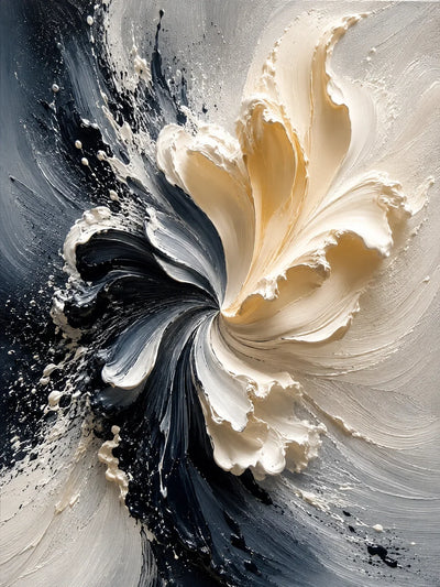 Original artwork view of Ivory Bloom Textured Wall Art | Olyrel