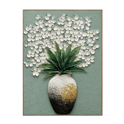 Sage Bloom Botanical Relief Wall Art | Olyrel