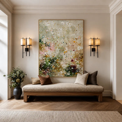 Whispering Meadow Pastel Abstract Wall Art styled interior scene 2 | Olyrel