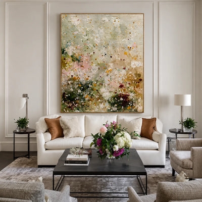 Whispering Meadow Pastel Abstract Wall Art styled interior scene 4 | Olyrel