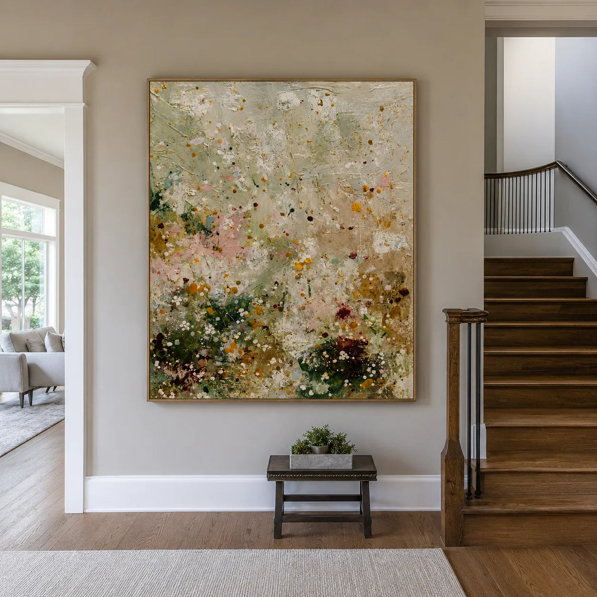 Whispering Meadow Pastel Abstract Wall Art styled interior scene 5 | Olyrel