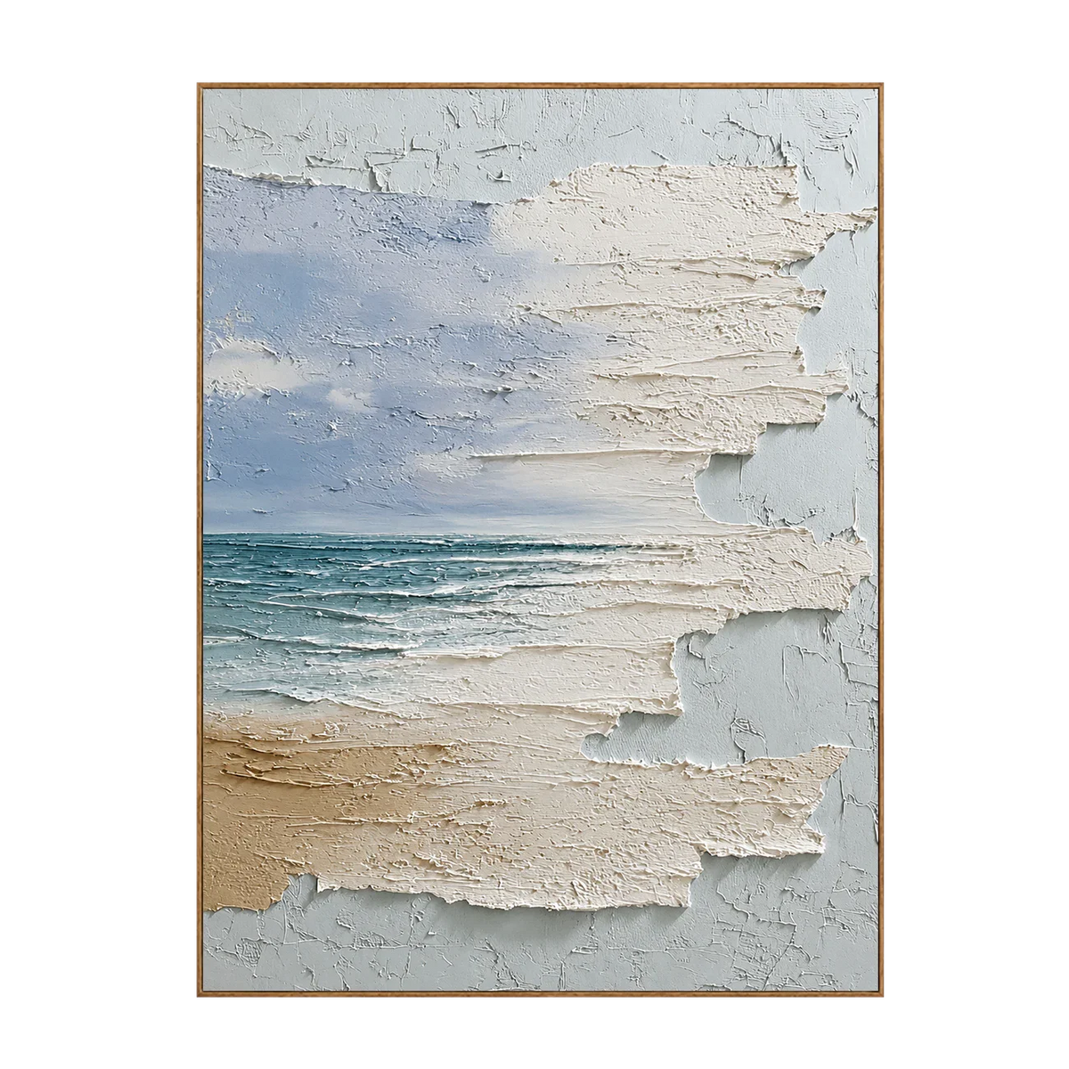Sea Glass Horizon Textured Wall Art | Olyrel