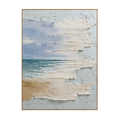 Sea Glass Horizon Textured Wall Art | Olyrel