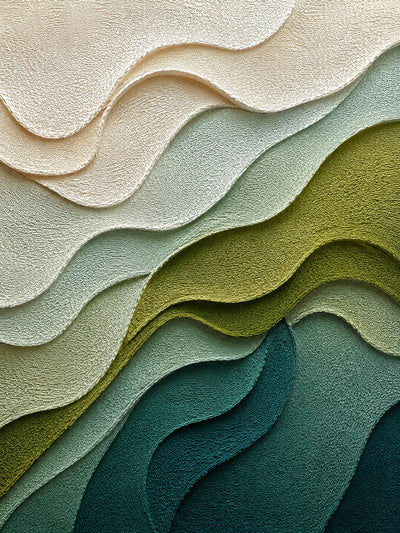 Verdant Contours Layered Relief Wall Art artwork view | Olyrel