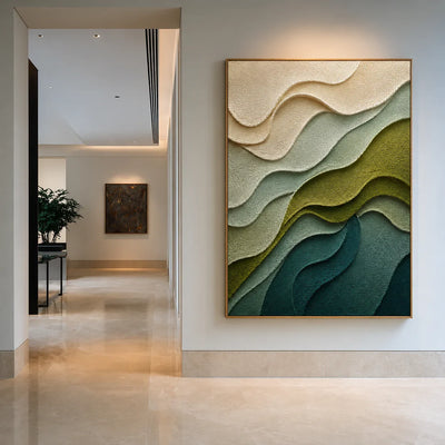 Verdant Contours Layered Relief Wall Art styled interior scene 1 | Olyrel