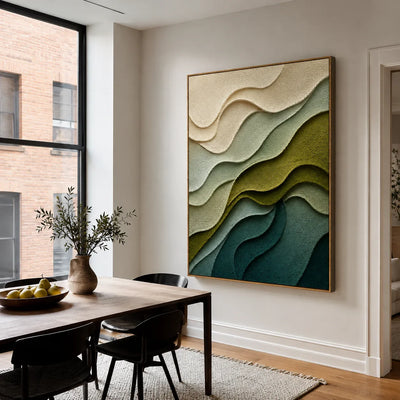 Verdant Contours Layered Relief Wall Art styled interior scene 2 | Olyrel
