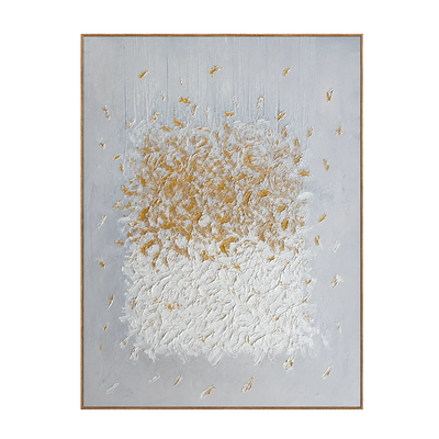 Gilded Bloom White Textured Wall Art | Olyrel
