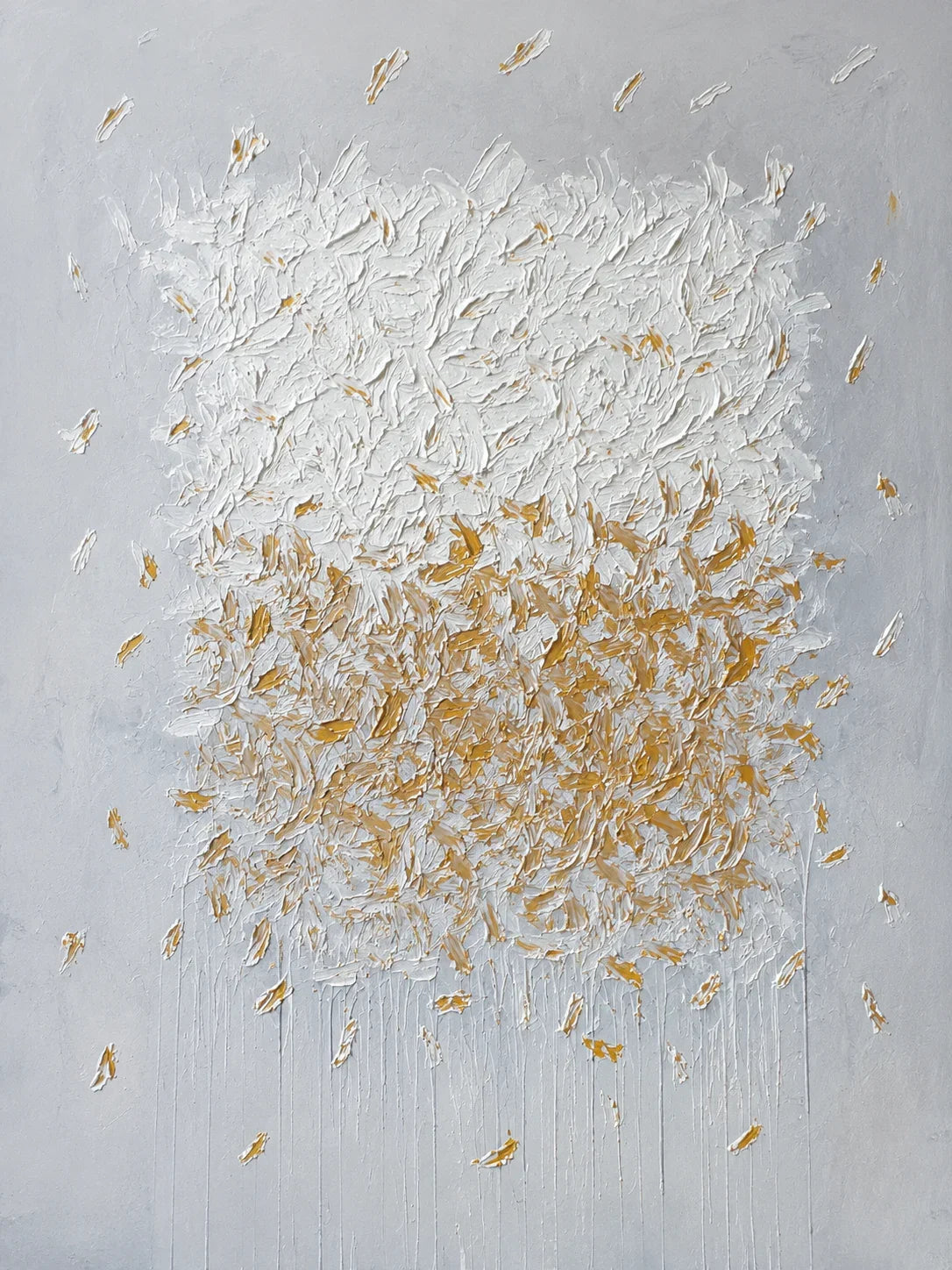 Gilded Bloom White Textured Wall Art artwork view | Olyrel