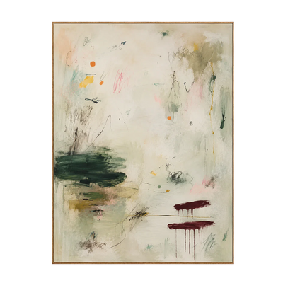 Quiet Garden Sage Abstract Wall Art | Olyrel