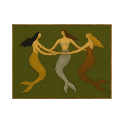 Three Graces Olive Folk Wall Art | Olyrel