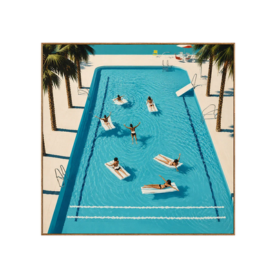 Poolside Leisure Aerial Wall Art | Olyrel
