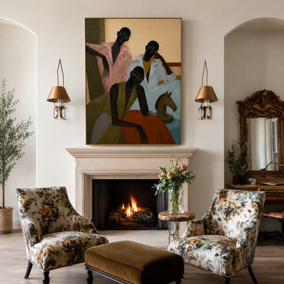 Gathered Voices Modern Figurative Wall Art styled interior scene 3 | Olyrel