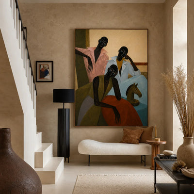 Gathered Voices Modern Figurative Wall Art styled interior scene 4 | Olyrel