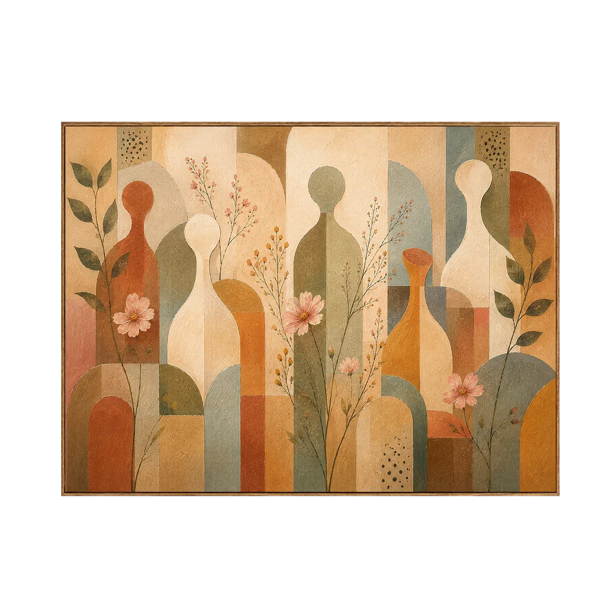 Meadow Rhythm Mid Century Botanical Wall Art | Olyrel