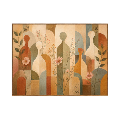 Meadow Rhythm Mid Century Botanical Wall Art | Olyrel