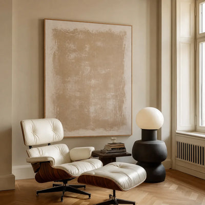 Soft Field Beige Minimalist Wall Art styled interior scene 1 | Olyrel