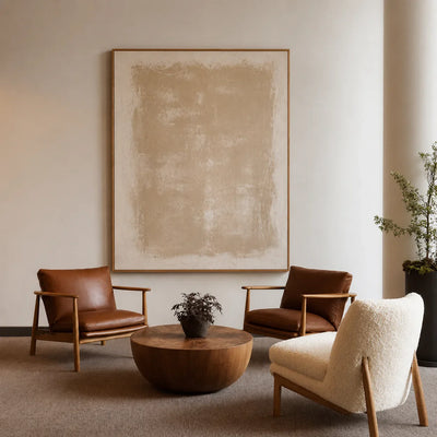 Soft Field Beige Minimalist Wall Art styled interior scene 4 | Olyrel