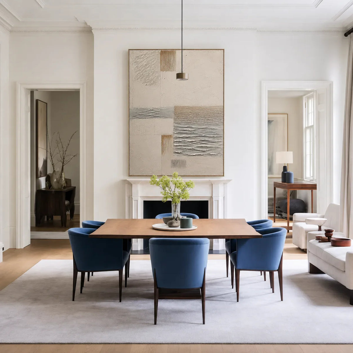 Quiet Weave Neutral Textured Wall Art styled interior scene 1 | Olyrel