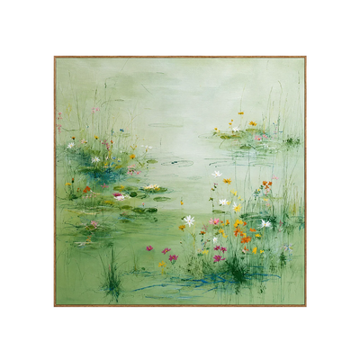Spring Meadow Green Floral Wall Art | Olyrel
