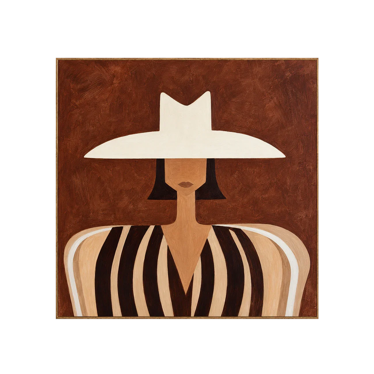 Wide Brim Portrait Folk Wall Art | Olyrel