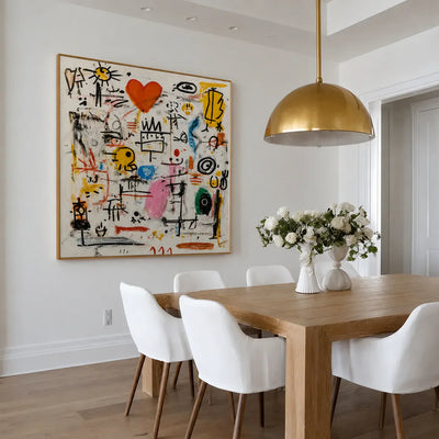Playful Heart Graffiti Wall Art styled interior scene 4 | Olyrel