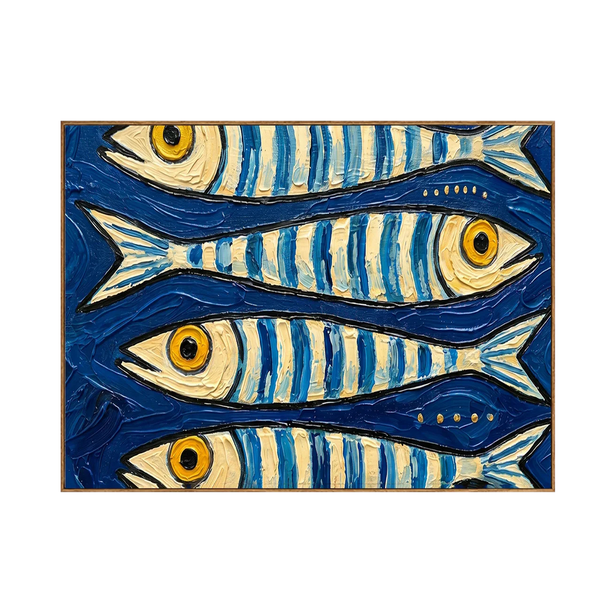 Blue School of Fish Wall Art | Olyrel