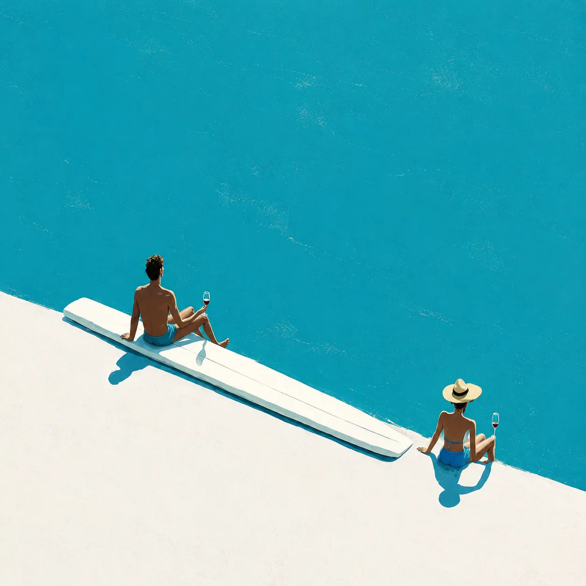 Poolside Pause Minimal Wall Art artwork view | Olyrel