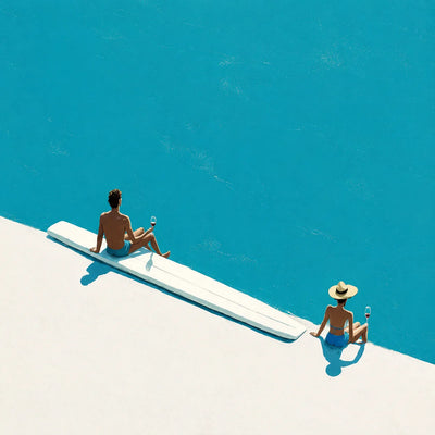 Poolside Pause Minimal Wall Art artwork view | Olyrel