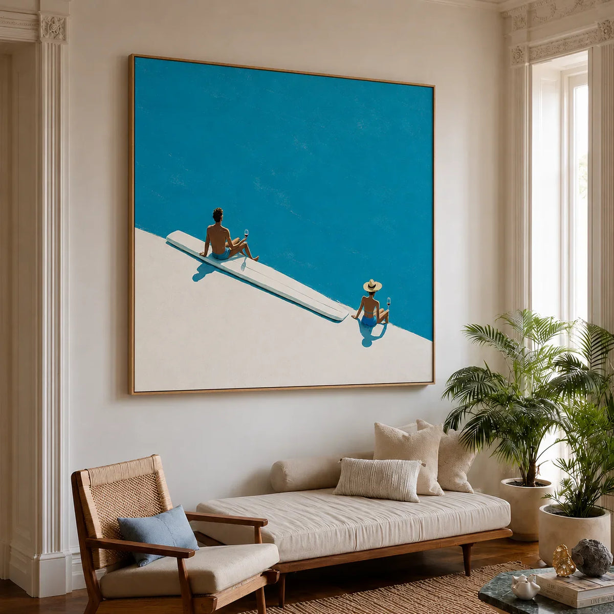 Poolside Pause Minimal Wall Art styled interior scene 3 | Olyrel