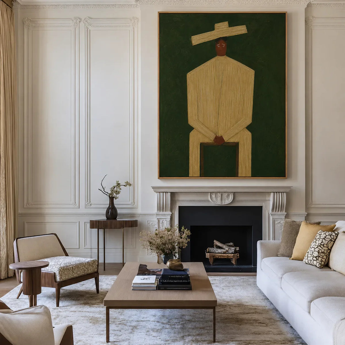 Quiet Figure Geometric Wall Art styled interior scene 1 | Olyrel