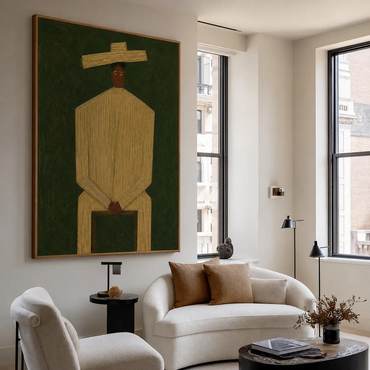 Quiet Figure Geometric Wall Art styled interior scene 2 | Olyrel