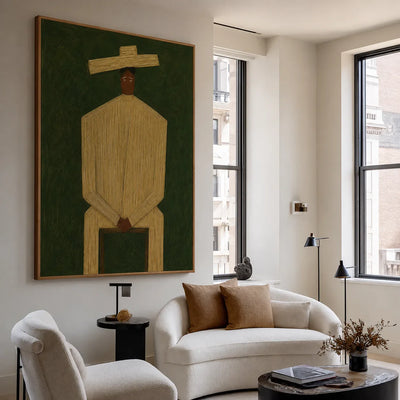 Quiet Figure Geometric Wall Art styled interior scene 2 | Olyrel
