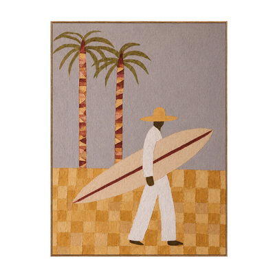Palm Walk Surfer Wall Art | Olyrel