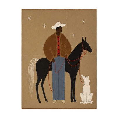 Desert Rider and Hound Wall Art | Olyrel