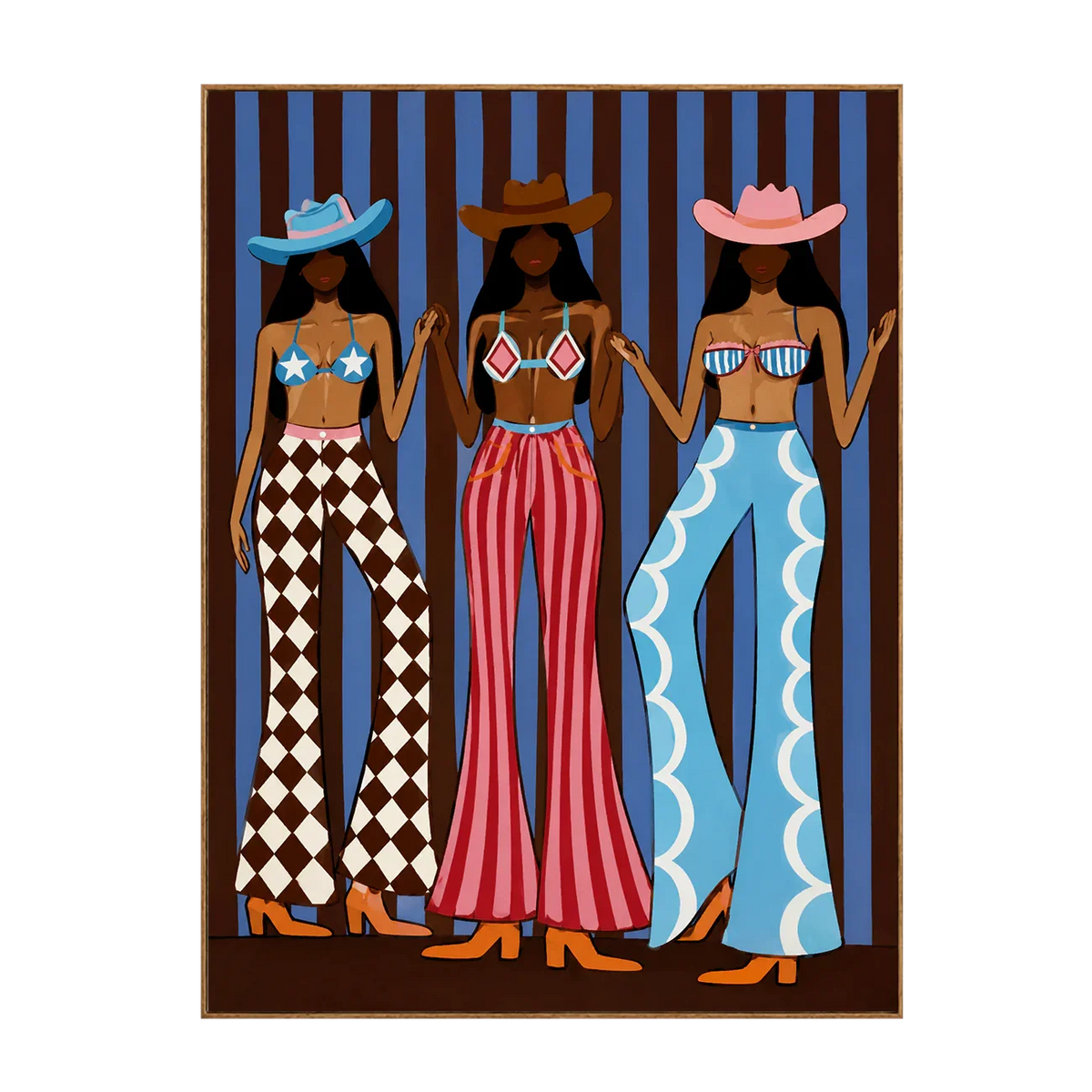 Three Cowgirls Western Wall Art | Olyrel
