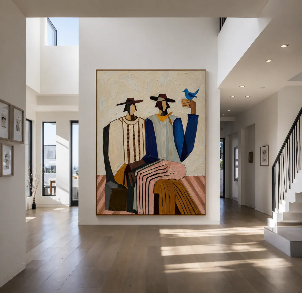 Gathered Figures Modern Wall Art styled interior scene 1 | Olyrel