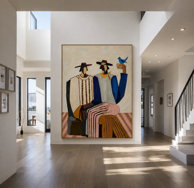 Gathered Figures Modern Wall Art styled interior scene 1 | Olyrel
