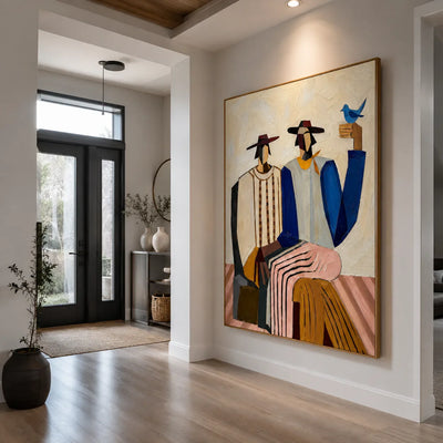 Gathered Figures Modern Wall Art styled interior scene 2 | Olyrel
