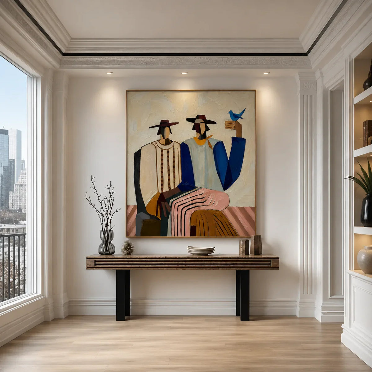 Gathered Figures Modern Wall Art styled interior scene 3 | Olyrel