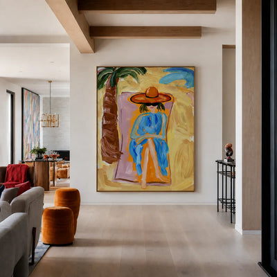 Sunlit Cowgirl Portrait Wall Art styled interior scene 2 | Olyrel
