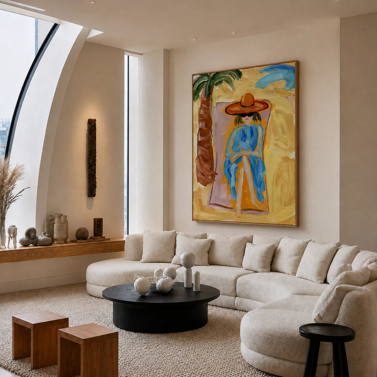 Sunlit Cowgirl Portrait Wall Art styled interior scene 4 | Olyrel