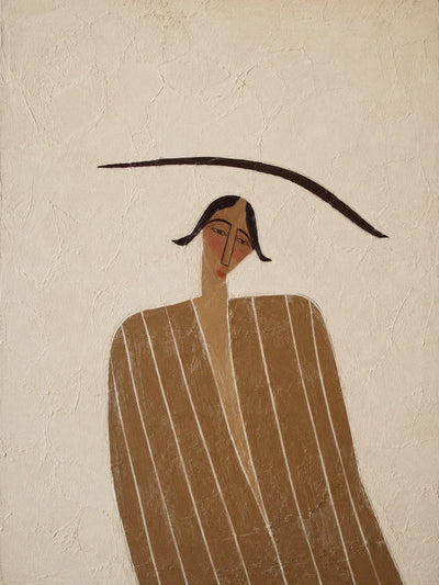 Quiet Striped Figure Wall Art artwork view | Olyrel