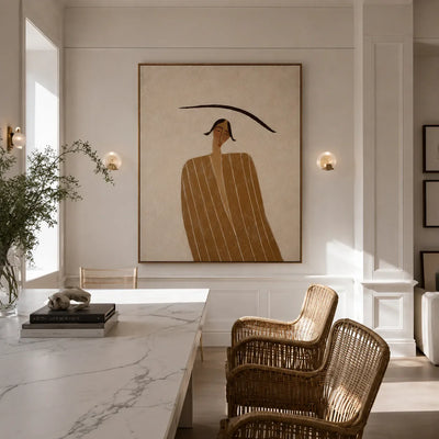 Quiet Striped Figure Wall Art styled interior scene 5 | Olyrel