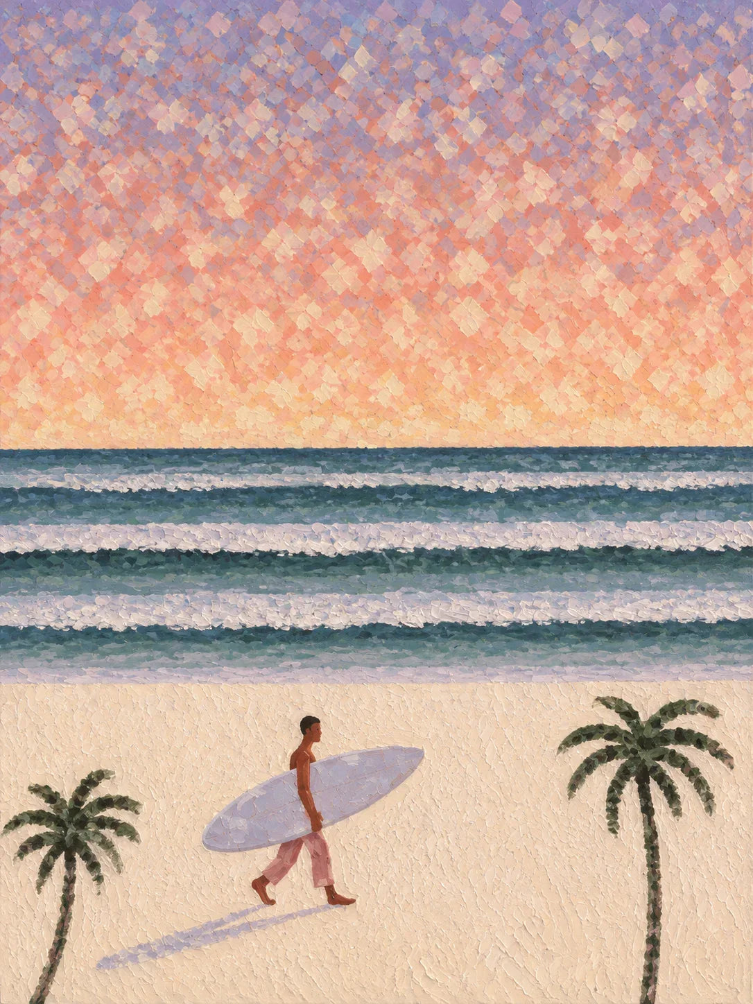 Pastel Surf Horizon Wall Art artwork view | Olyrel