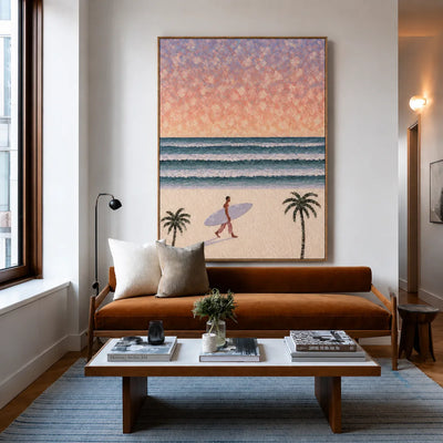 Pastel Surf Horizon Wall Art styled interior scene 1 | Olyrel