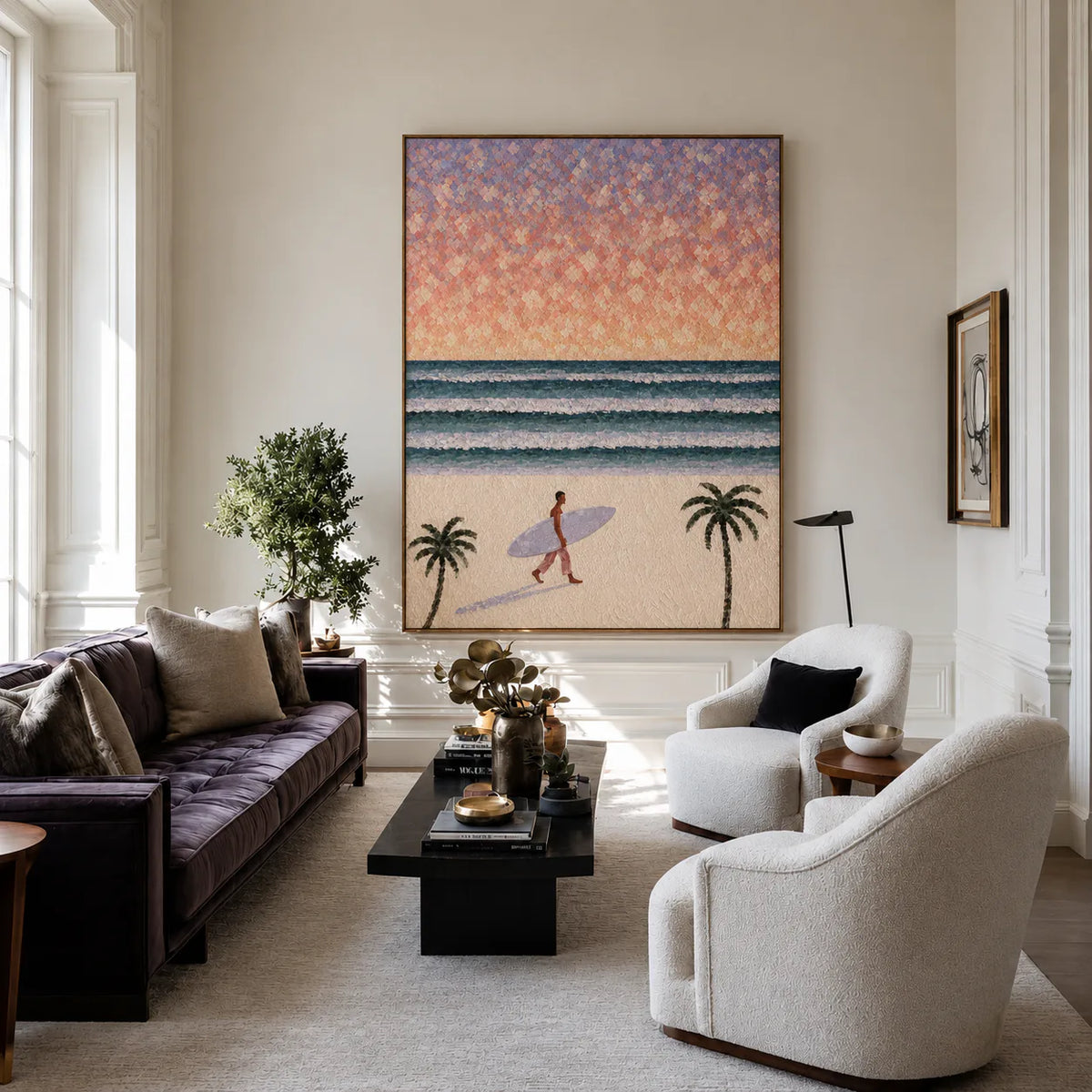 Pastel Surf Horizon Wall Art styled interior scene 2 | Olyrel