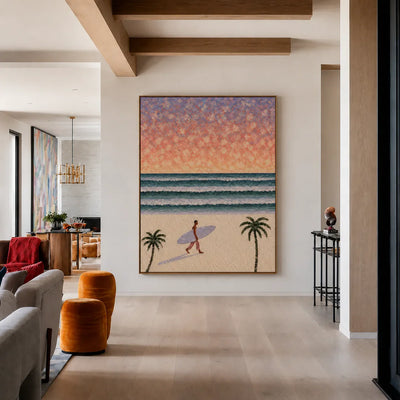 Pastel Surf Horizon Wall Art styled interior scene 4 | Olyrel