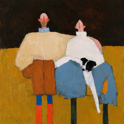 Two Friends Color Block Wall Art artwork view | Olyrel