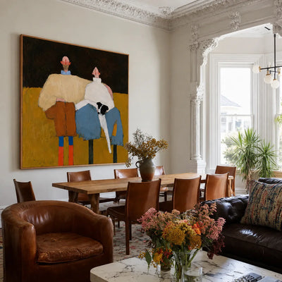 Two Friends Color Block Wall Art styled interior scene 1 | Olyrel