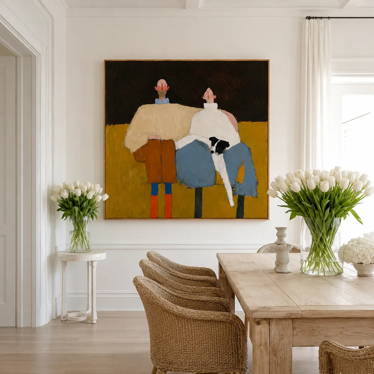 Two Friends Color Block Wall Art styled interior scene 4 | Olyrel